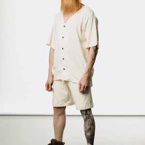 Boho Cotton Shirt: Men's Ibiza Style Tulum Top