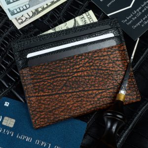 Slim Leather Card Holder Wallet For 6 Cards
