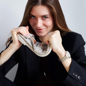 Stylish Beige Loafers Handmade Women's Suede Comfortable Grounding