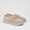 Women's Laced Leather Stone Keds Taupe Greige Color